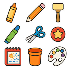 Pencil icon crayon palette art sponge marker color stamper s kid jumbo