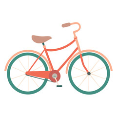 Fototapeta premium Retro bicycle with wheels vector on white background.