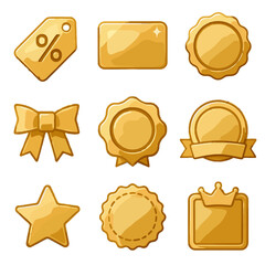 Icon golden icons elite ribbon frame shining elegant royal discount velvet vip