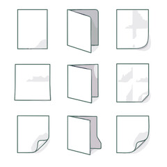 Shadow icon flip vector paper open soft folded fold gentle mockup