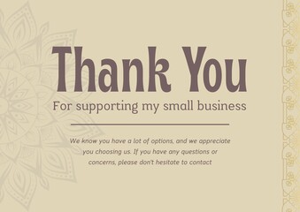 Greeting card template design, thank you card with background, thank you card typography. Part 017