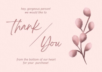 Greeting card template design, thank you card with background, thank you card typography. Part 025