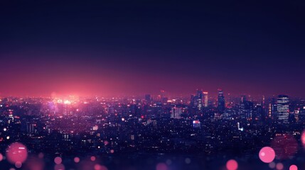 Fototapeta premium Night cityscape view with vibrant colors.
