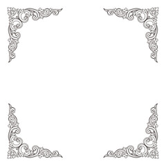 Elegant decorative corner elements form a beautiful ornamental frame on a white background.