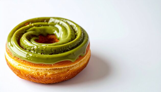 Indulge in a delectable matcha cronut, a perfect sweet treat for any occasion.
