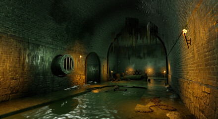 中世の迷宮　水路の先の試練 © タラコおにぎり