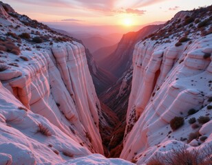 Canyon Sunset with Snow