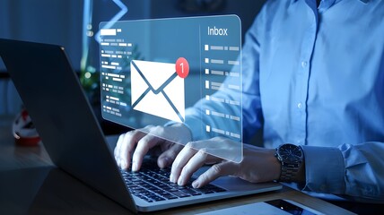 Stay connected effortlessly with new mail alerts on laptop, seamlessly managing communications and boosting productivity in today's fast-paced world