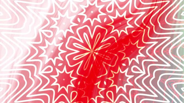 1950s Kitchen Mesmerizing kaleidoscope animation with vibrant red hues and intricate white patterns dynamically evolving