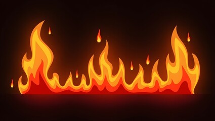 Vector illustration of dynamic fire flames with smooth gradients and fluid curves