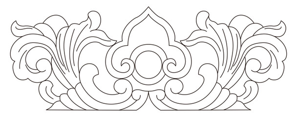 An elegant intricate ornamental scroll design features beautifully flowing organic curves.
