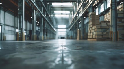 Empty industrial warehouse interior