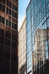 Modern cityscape architecture glass steel buildings