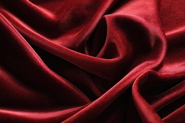 Obraz premium Rich, deep maroon silk drapes in soft folds