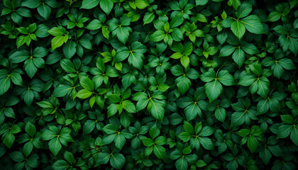 Overhead View of Lush Green Foliage Texture