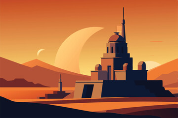 Obraz premium city skyline at sunset