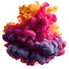 Fototapeta premium Abstract cloud of vibrant colored ink