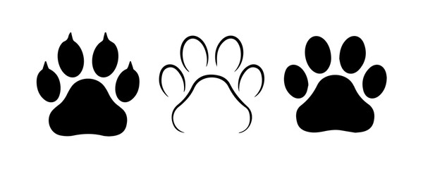 Black cat paw print illustration design. © Ajimul