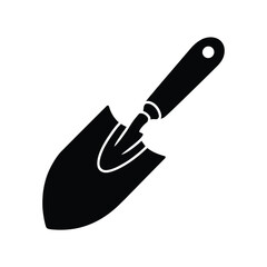 Gardening Hand Trowel Icon, Gardening Tool Silhouette