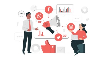 Digital Marketers Celebrate Social Media Growth animation 4k - Powered by Adobe