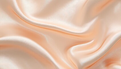 Fototapeta premium Smooth, peach-toned silk fabric draped in soft folds