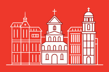 Fototapeta premium vector illustration of a church