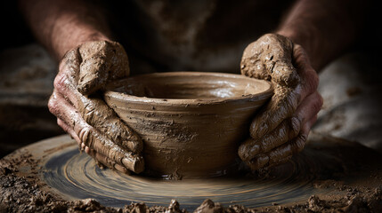 Pottery creation process artisan studio photography natural lighting close-up craftsmanship and artistry