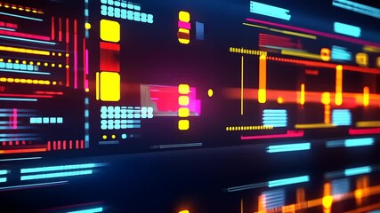 Abstract Data Stream Visualization - Futuristic Data Analysis and Digital Technology Background - Powered by Adobe