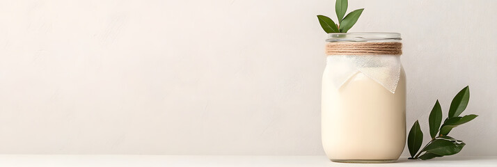 bottle of milk and flower