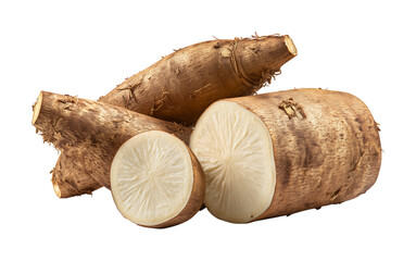 cassava yam isolated on a transparent background