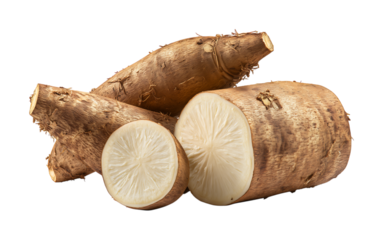 cassava yam isolated on a transparent background