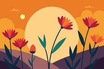 Naklejka premium abstract floral background with flowers