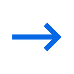Illustration of a blue arrow icon pointing to the right with a transparent background