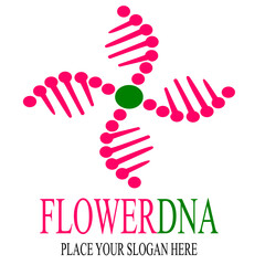 Dna Flower Medical Logo Stock Vector