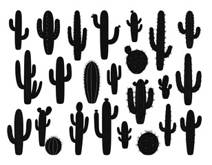 Silhouettes of various cactus types (1)