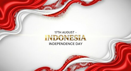 Indonesian independence day fabric background