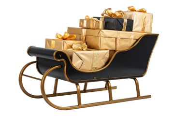 Luxury Sleigh Carrying Elegant Christmas Gifts