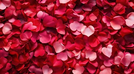 Heart-shaped rose petals background, romantic, love, Valentines Day