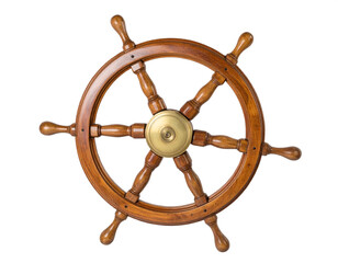 Command your journey with this classic wooden ship's helm, symbolizing control and adventure.