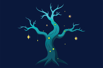 Fototapeta premium fantasy tree with glowing branches and magical cre (1).eps