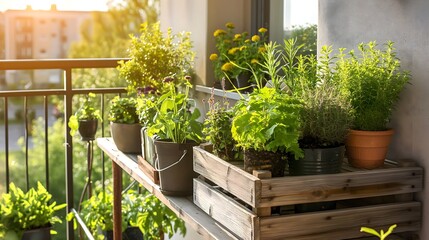 Fototapeta premium Eco Balcony Garden