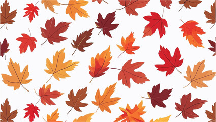 Obraz premium Cozy autumn flat lay with warm-toned leaves