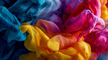 Vibrant ink swirls abstract art studio digital photography colorful background macro view creative expression