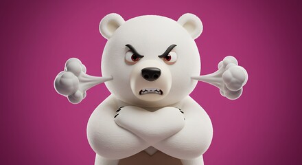 Obraz premium Angry polar bear cartoon character
