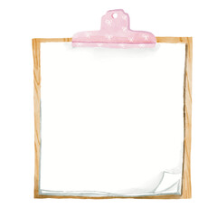 Notepad with paper clip. illustrations are great for stationery, memo pad, notebook, school planning stickers, cards, school invitations.