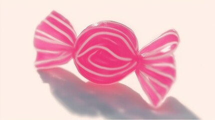 Fototapeta premium Flat vector illustration of pink bonbon candy on isolated background, sweet design for dessert packaging, advertising, social media posts, with modern minimalist style, ideal for festive celebrations 