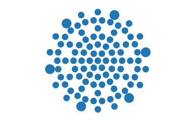 Blue geometric mandala with  dots – minimalist spiritual symbol for yoga, meditation, and digital design