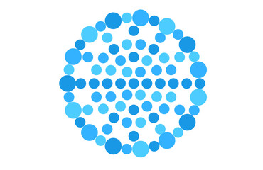 Digital blue mandala with dot elements – clean sacred symbol for wellness and decor