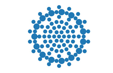 Blue geometric mandala with  dots – minimalist spiritual symbol for yoga, meditation, and digital design