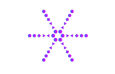 Modern geometric ornament in purple with star-like diamond layout, ideal for vector design, branding assets, seamless backgrounds, packaging, stickers, and stylish decorative compositions